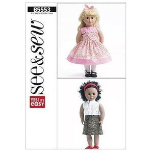 Butterick See and Sew Sewing Pattern 5553 18" (46cm) Doll Clothes